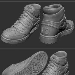 3D model Jordan 1 Retro High Satin Black Toe – 3D Print