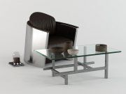 3D model Loft armchair and coffee table