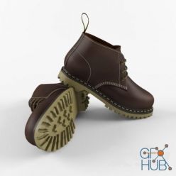 3D model Brown leather shoes