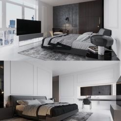 3D model Bedroom Scene By Yong Guang Ruan