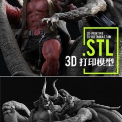3D model Hellboy Fighting – 3D Print