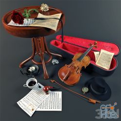 3D model Decorative set with violin