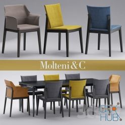 3D model Table and chairs Breva, Tivan by Molteni