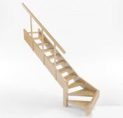 3D model Staircase of light wood