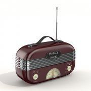 3D model Vintage style red radio