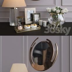 3D model Decorative set 1 with mirror and lamp