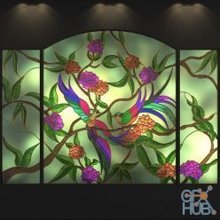 3D model Birds stained glass Tiffany