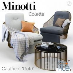 3D model Minotti Colette armchairs