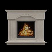 3D model Beige marble fireplace portal