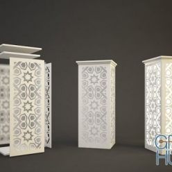 3D model Arabic table lamp