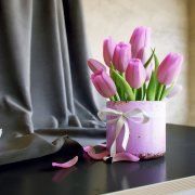 3D model Bouquet of pink tulips