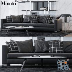 3D model Minotti set with shelf DALTON