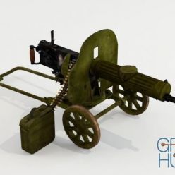 3D model Maxim machine gun Low-Poly