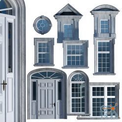 3D model English classics windows and doors
