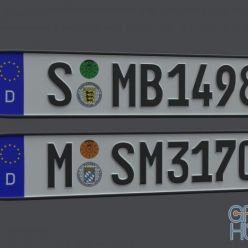 3D model CGTrader – License Plate Germany EU