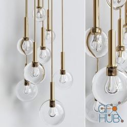3D model Brass and Smoked Glass Ceiling Lights