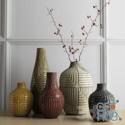 3D model West Elm Linework vases