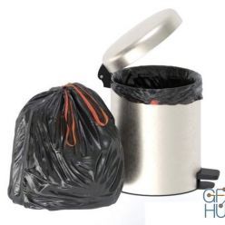 3D model Trash bag and bin (Max 2014 Corona)
