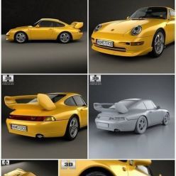 3D model Porsche 911 Carrera Clubsport 1995
