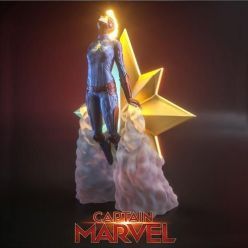 3D model Captain Marvel blasting off – 3D Print