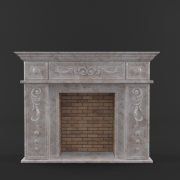 3D model Fireplace in baroque style