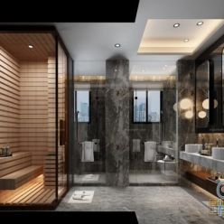 3D model Modern bathroom interior 21