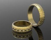 3D model Wedding ring with diamonds