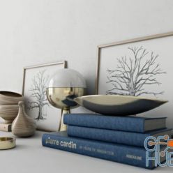 3D model Decorative set with blue books