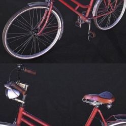3D model Red Old Used Bicycle PBR