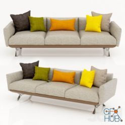 3D model 3-seater sofa