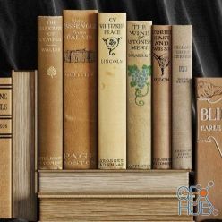 3D model Set of old books