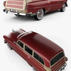 3D model Pontiac Chieftain Deluxe Station Wagon 1953