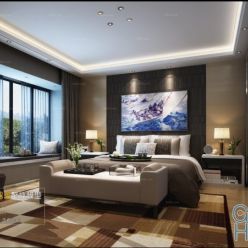 3D model Modern Style Bedroom Interior 15