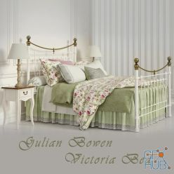 3D model Victoria Stone White end Brass bed by Julian Bowen