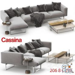 3D model Cassina 206 8 CUBE sofa corner set