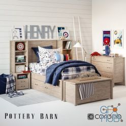 3D model Plaid bedroom by Pottery Barn