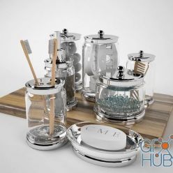 3D model Pottery Barn holden glass metal bath accessories