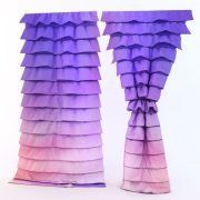 3D model Set of curtains with frills