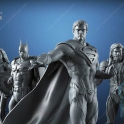 3D model Cubebrush – Justice League – 6 characters for 3D Printing