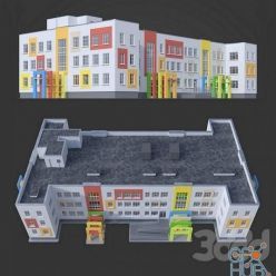3D model Kindergarten Rainbow building