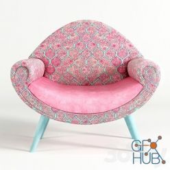 3D model Armchair pink