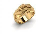 3D model Gold ring with the image of pair