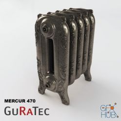 3D model Cast iron radiator GuRaTec Merkur 470