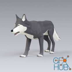 3D model Low Poly Wolf
