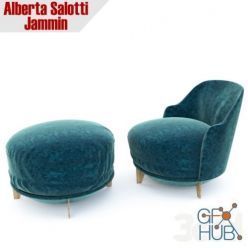 3D model Jammin Alberta Salotti armchair and pouf