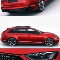 3D model Audi RS4 Avant 2020 car