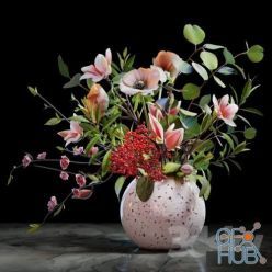 3D model Ethnic bouquet with anemones