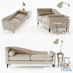 3D model PATRICIA CHAISE sofa with tables