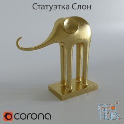3D model Golden elephant