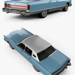 3D model Lincoln Continental sedan 1975